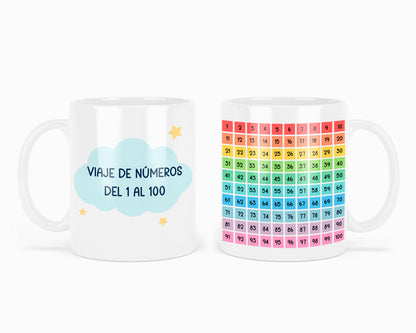 Taza "Viaje de Números 1-100 - Edición Colorida"