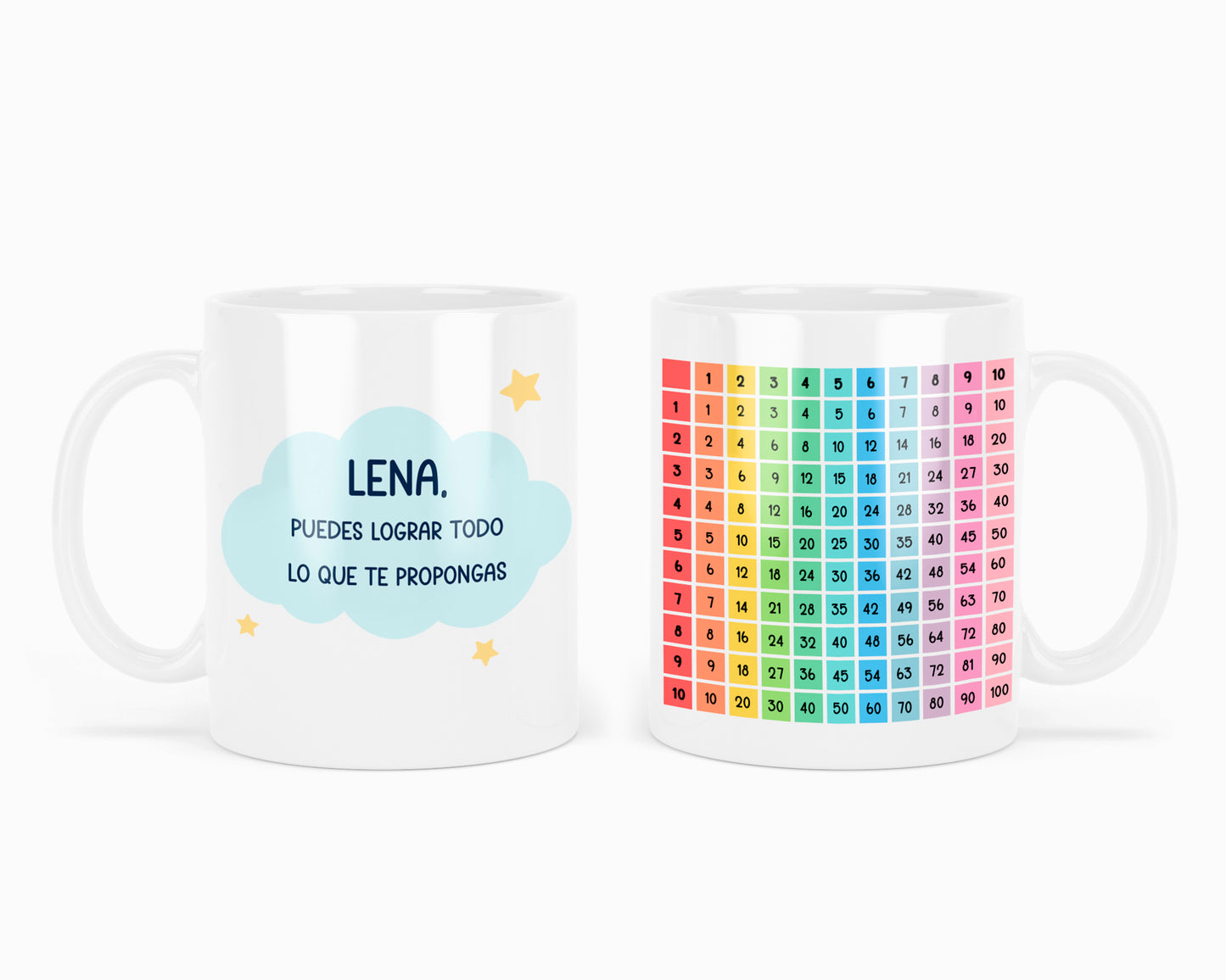 Taza "Tabla 1x1 - edición colorida" (personalizable)