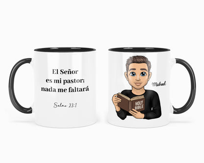 Taza "Hombre lector de la Biblia"