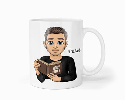 Taza "Hombre lector de la Biblia"