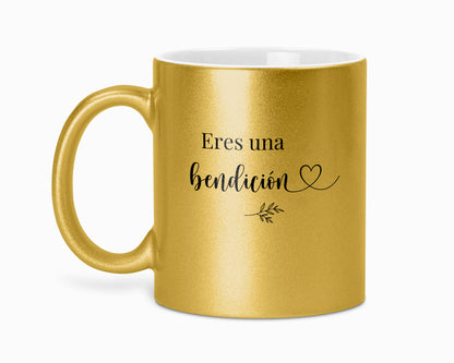 Taza con brillo "Eres una bendición"