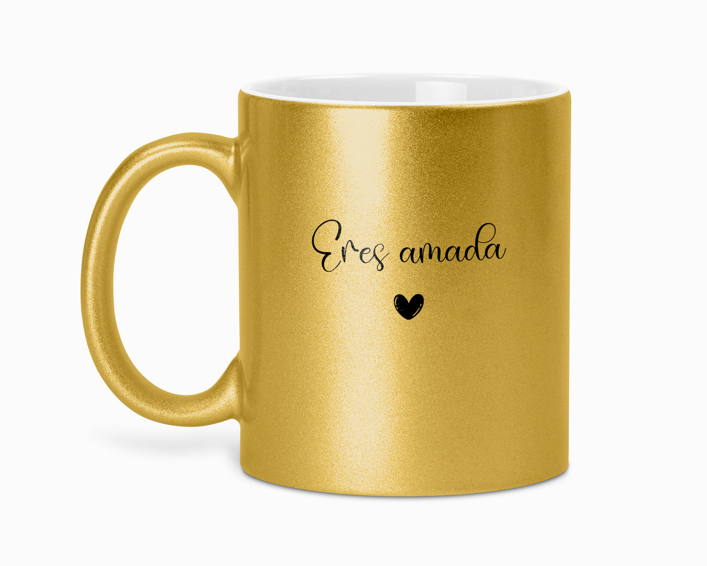 Taza con brillo "Eres amada"