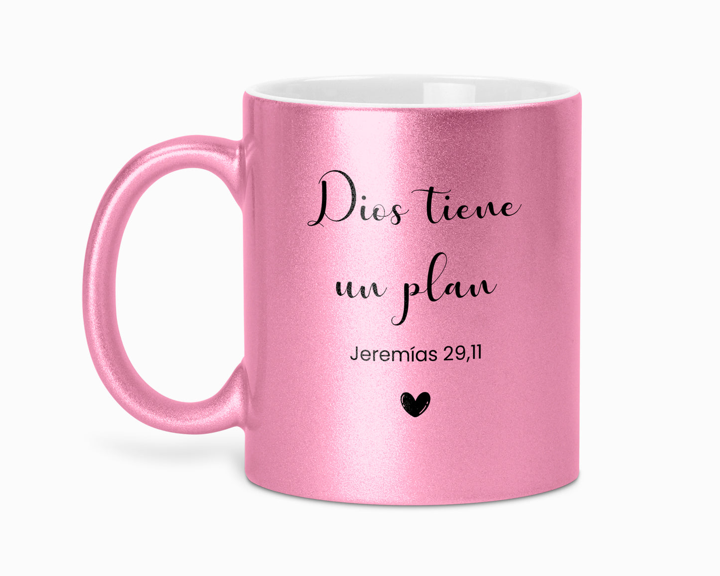 Taza con brillo "Dios tiene un plan"