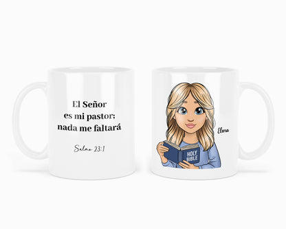 Taza "Mujer lecdora de la Biblia"